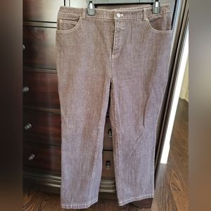 Ellen tracy jeans size 14 brown/grey